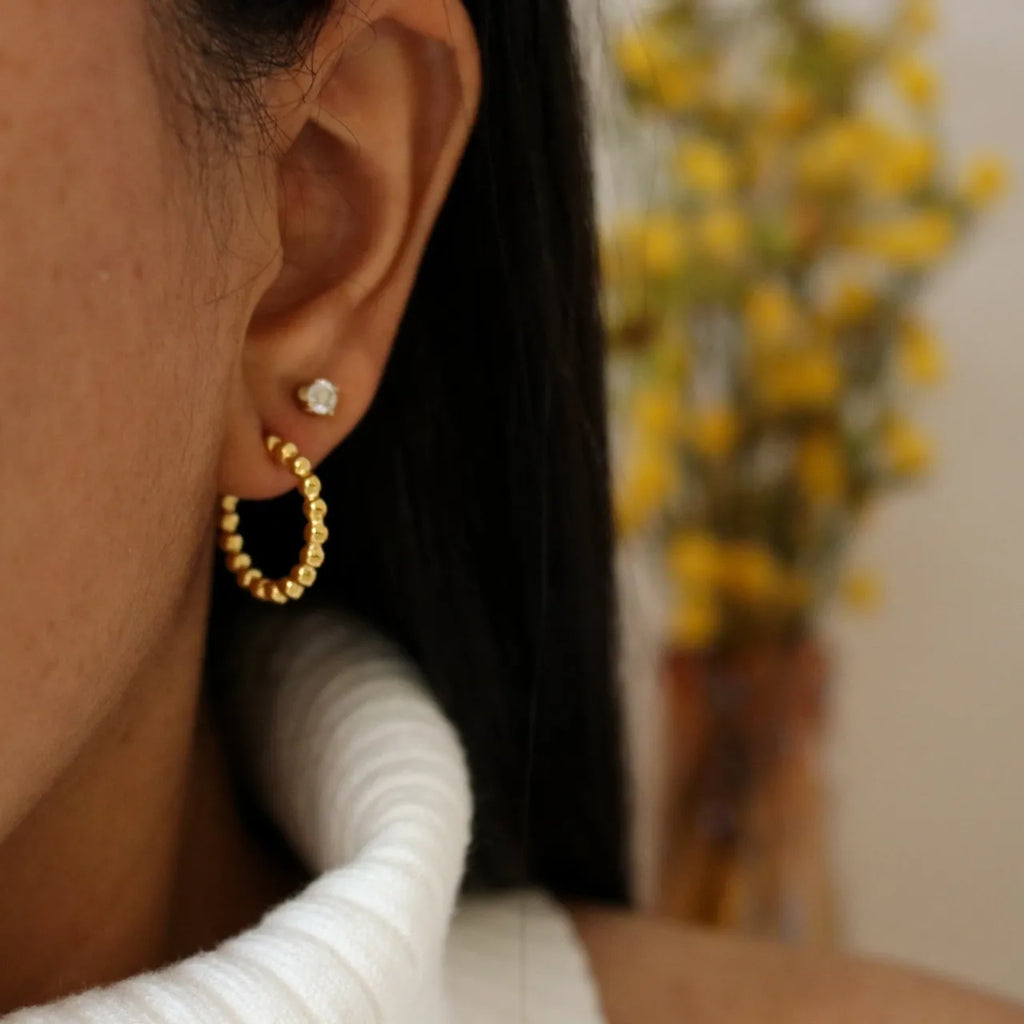 Ball Hoops Earrings - Small Gold Hoop Earrings | Women's Hoops