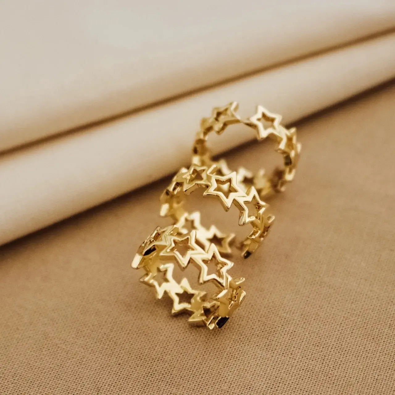 Star Gold ring . Celestial Fashion Ring . Gold Star Ring