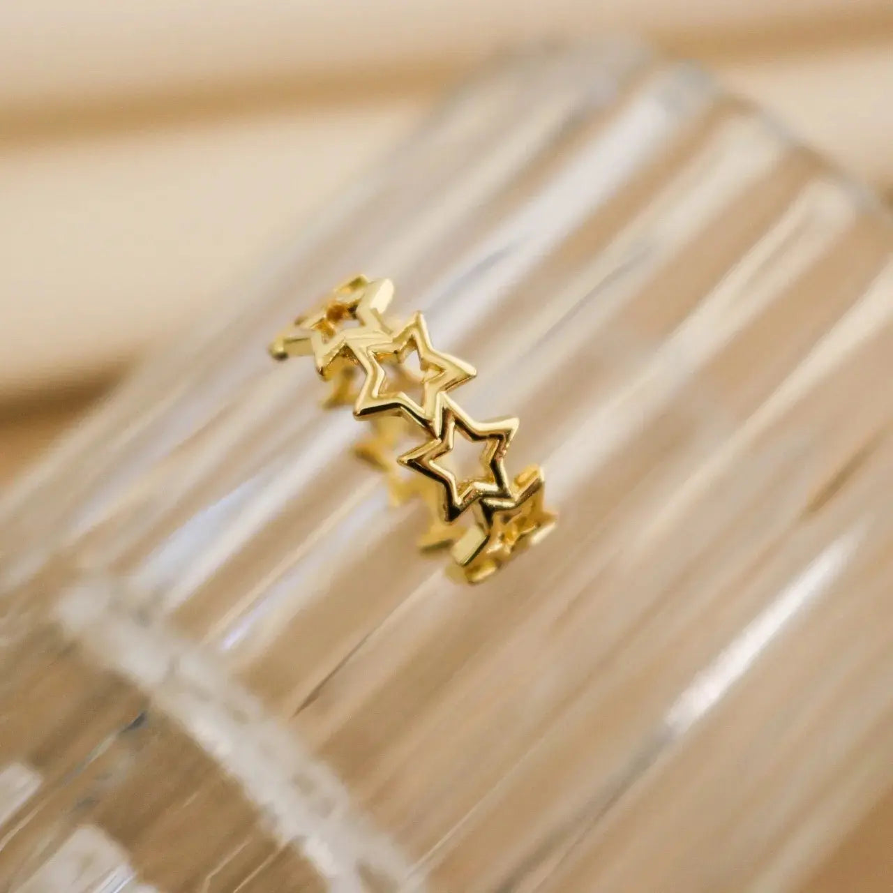 Star Gold ring . Celestial Fashion Ring . Gold Star Ring