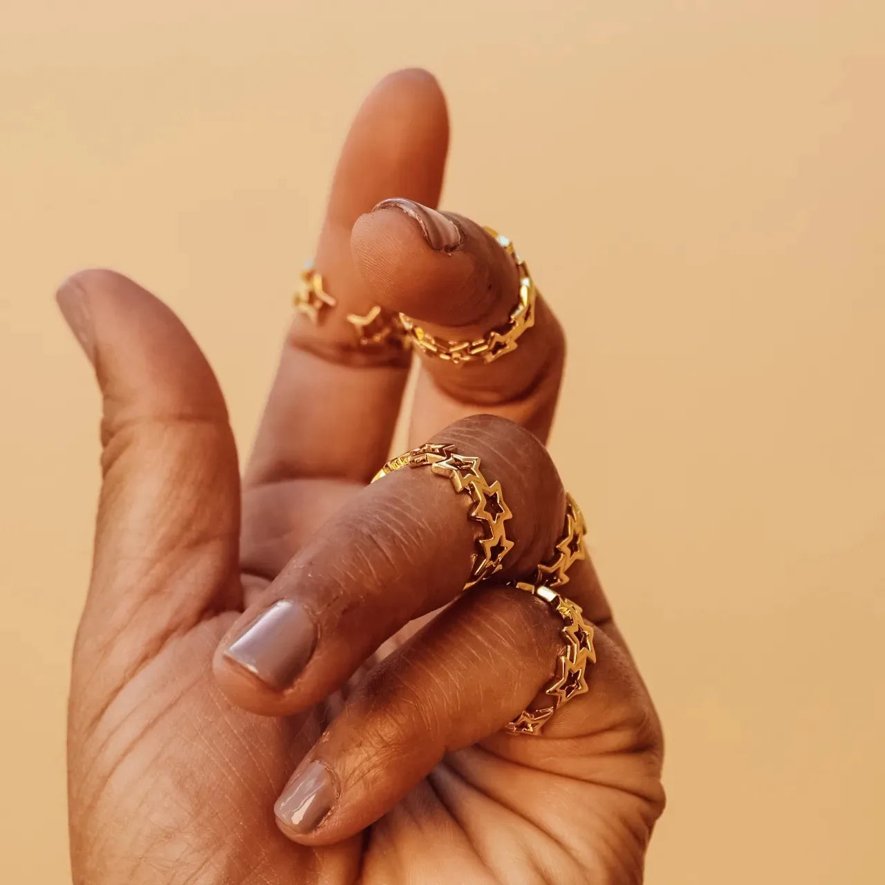 Star Gold ring . Celestial Fashion Ring . Gold Star Ring