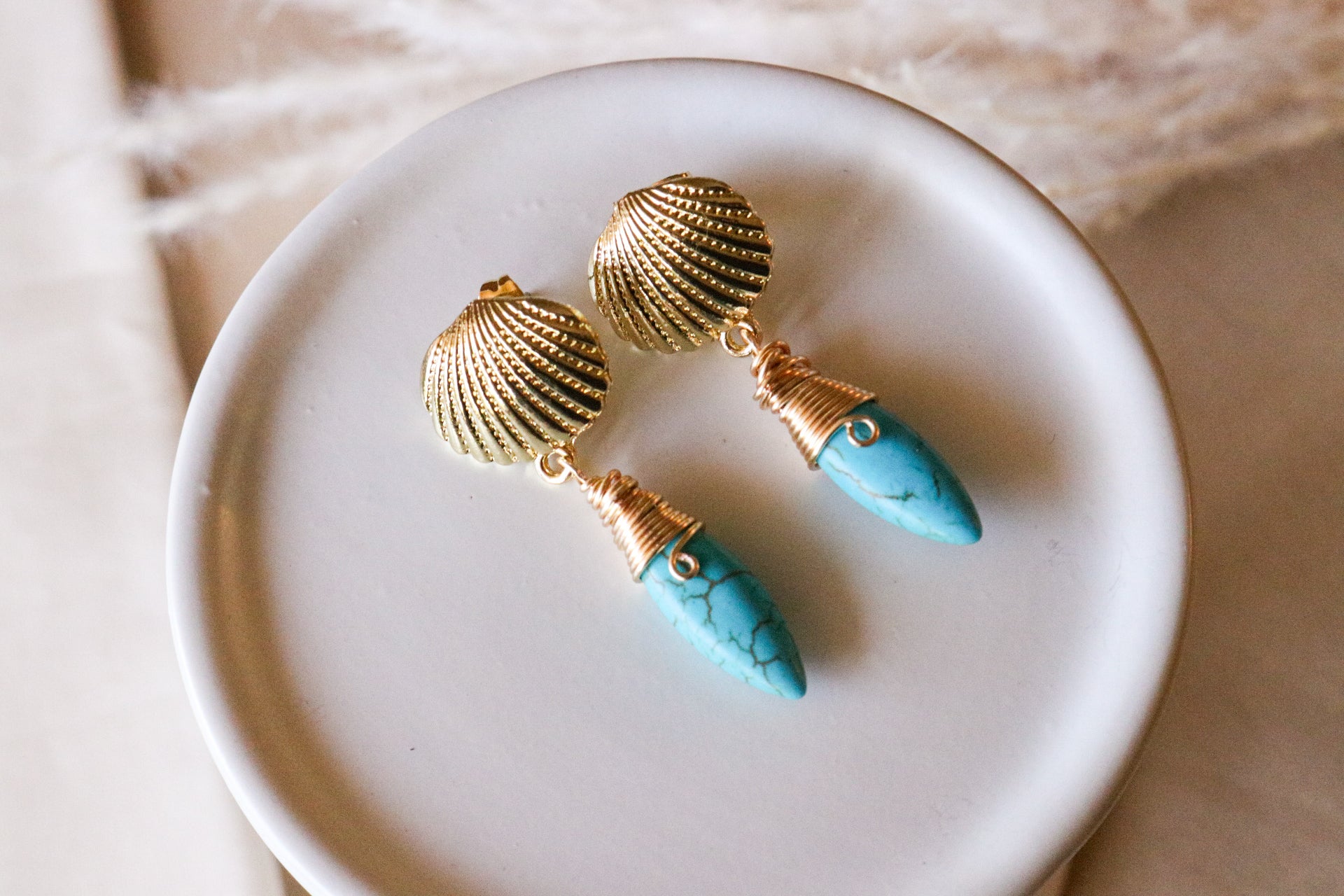 Turquoise Earrings - Stylish Drop Earrings, Stud Earrings