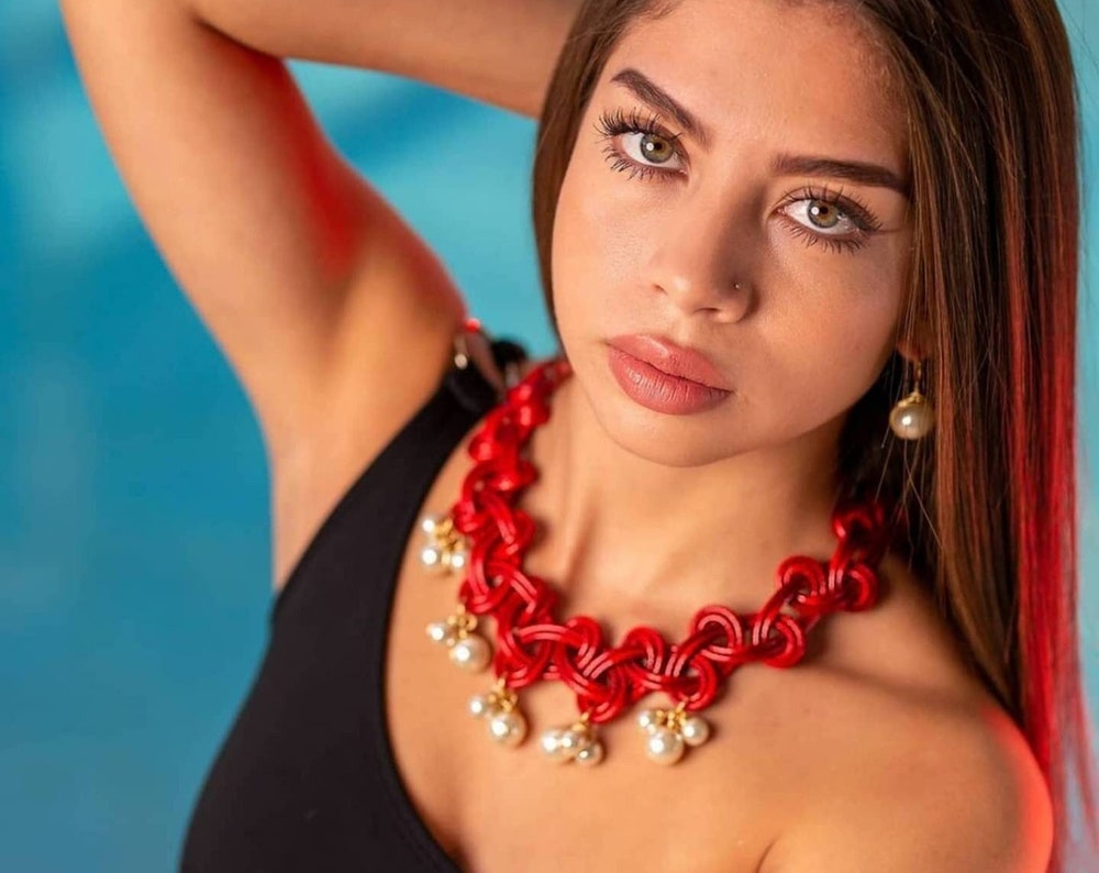 Choker Pearl Necklace - Red Leather Collar Necklace | Statement Jewelry