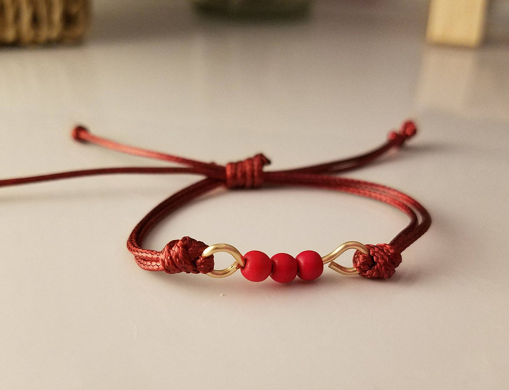 Red Protection bracelet,Red String Bracelet, Simple Cord Wish Bracelet, Protection Jewellery, Kabbalah Bracelet, Good Luck Card