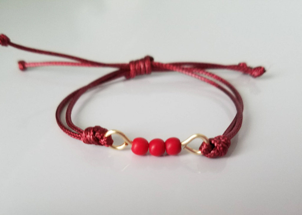 Red Protection bracelet,Red String Bracelet, Simple Cord Wish Bracelet, Protection Jewellery, Kabbalah Bracelet, Good Luck Card