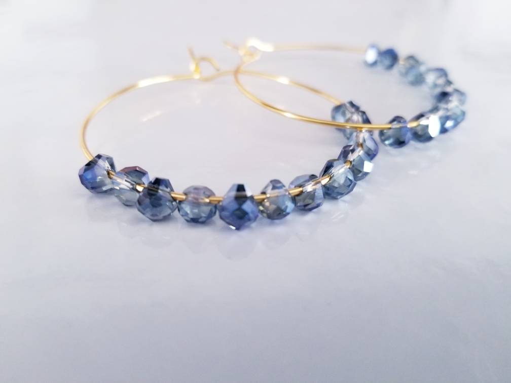 Thin gold hoop, Crystal hoop earrings, Large Thin hoop earrings,  Earring hoop thin,Thin gold hoop earrings, Hoop minimalist earrings