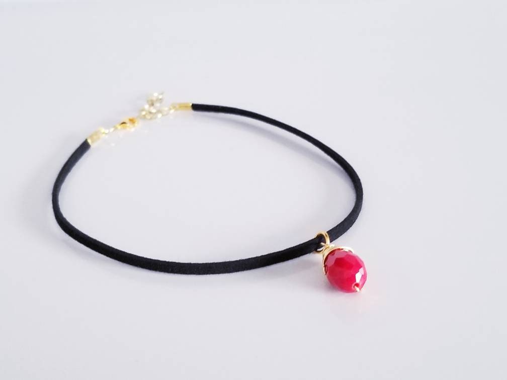Choker, Black choker, black choker with charm,thin choker, Women choker, Choker for Girl, Gift For Woman, Woman Choker black lace choker