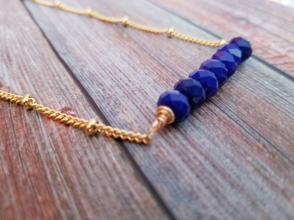 Gold Filled Necklace for Layering, Bar Necklace, Dainty Crystal Layering Necklace, layered chains, gold filled jewelry, chainnecklace