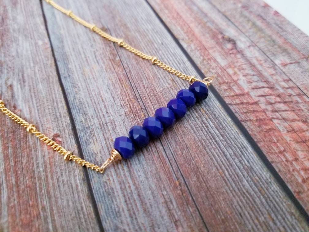 Gold Filled Necklace for Layering, Bar Necklace, Dainty Crystal Layering Necklace, layered chains, gold filled jewelry, chainnecklace