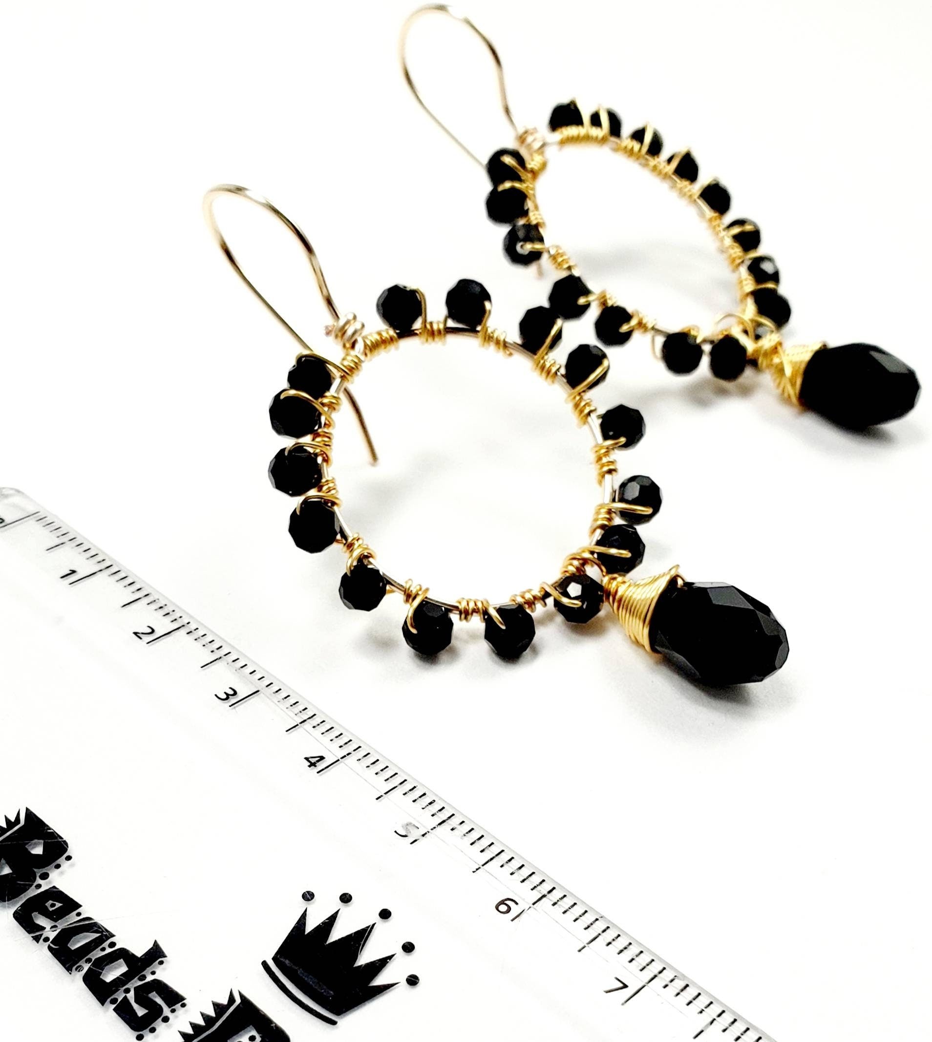 Black hoop earrings for women,Hoop earrings with charm, Gold filled hoop earrings, trendy hoop earrings, gold black hoops, everyday earrings