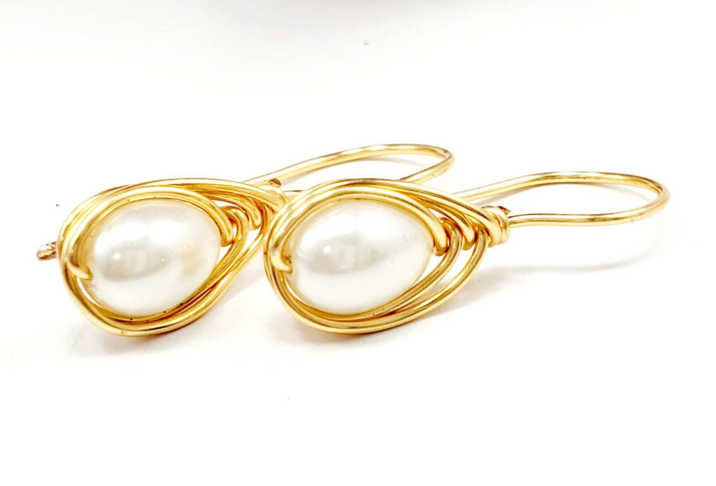 Small Pearl Earrings,Teardrop pearl earrings, Pearl earrings wedding bridesmaid, maid-of-honor gift, mothers days gifted, gifted mom giftful