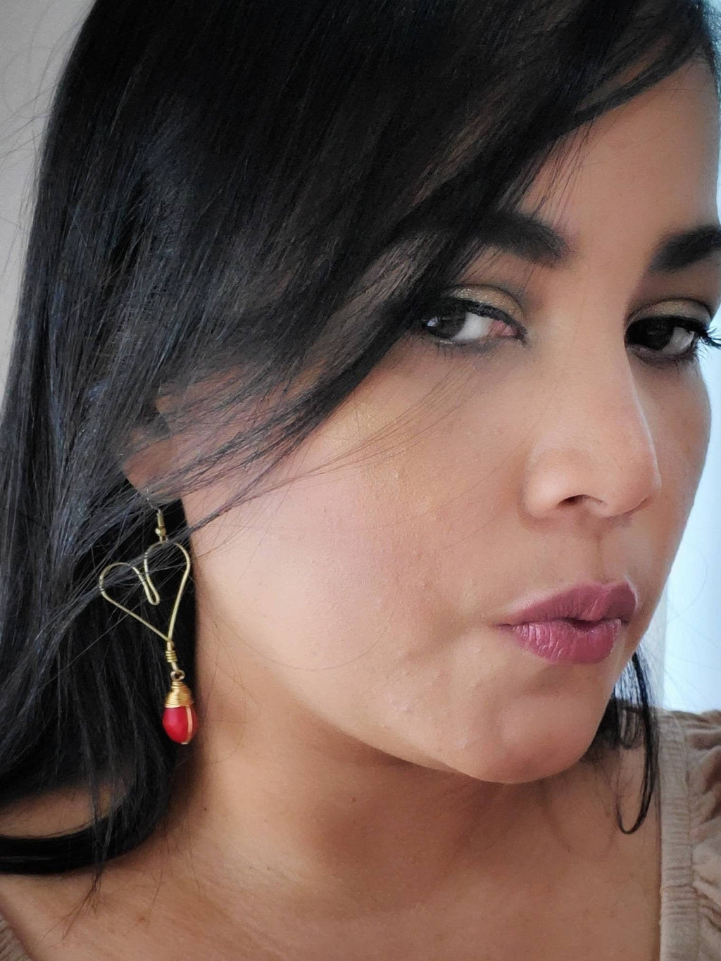 HEART HOOP EARRING, Dainty earrings, Gold Hoops, Gold Heart Hoop Earrings, Gold Filled Heart Earrings, Lovely earrings, Earring hoop thin