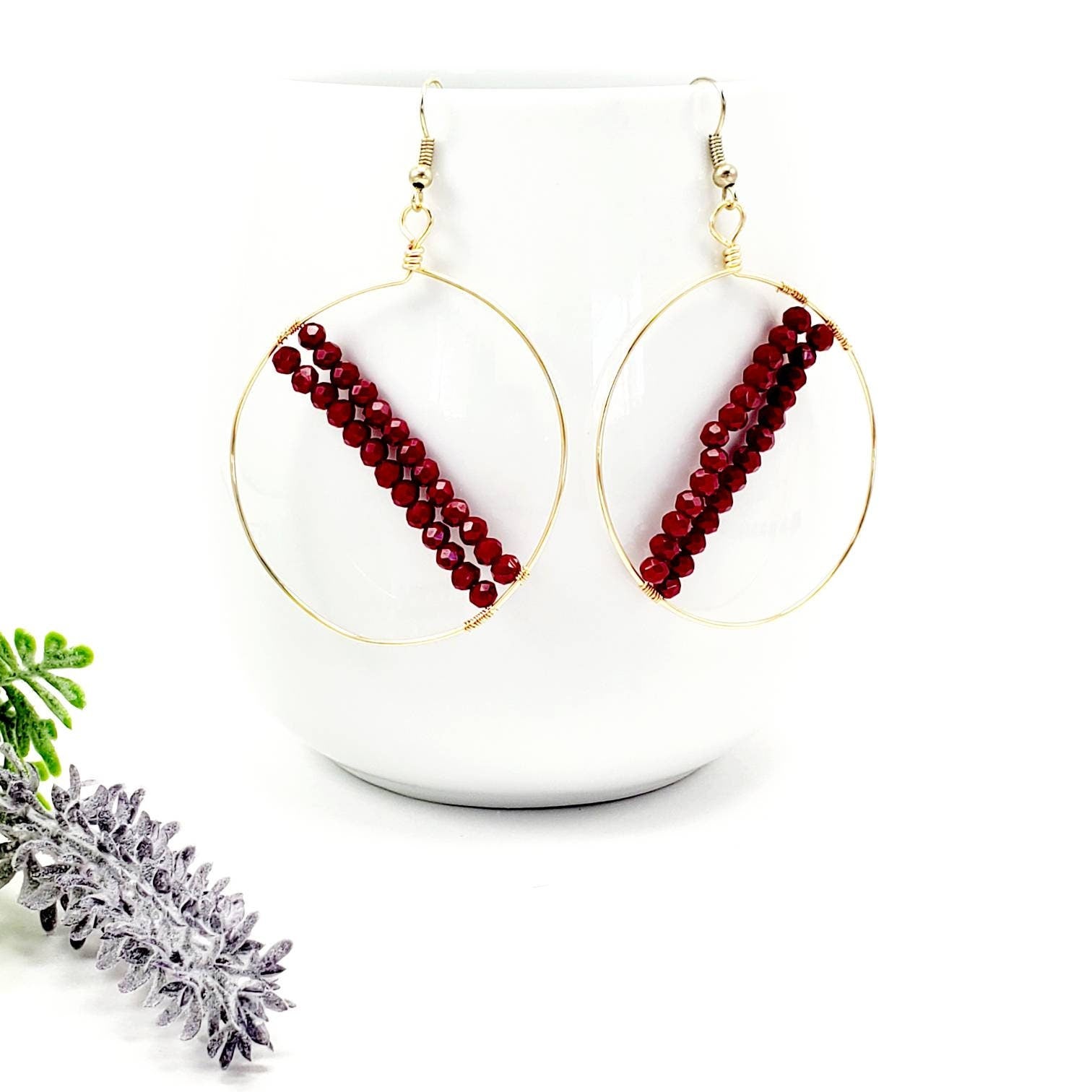 Thin gold hoop earrings, Hoop Earrings With Charm, Large gold hoop earrings, Hypoallergenic hoop earrings, Homemade earrings, Gift for her