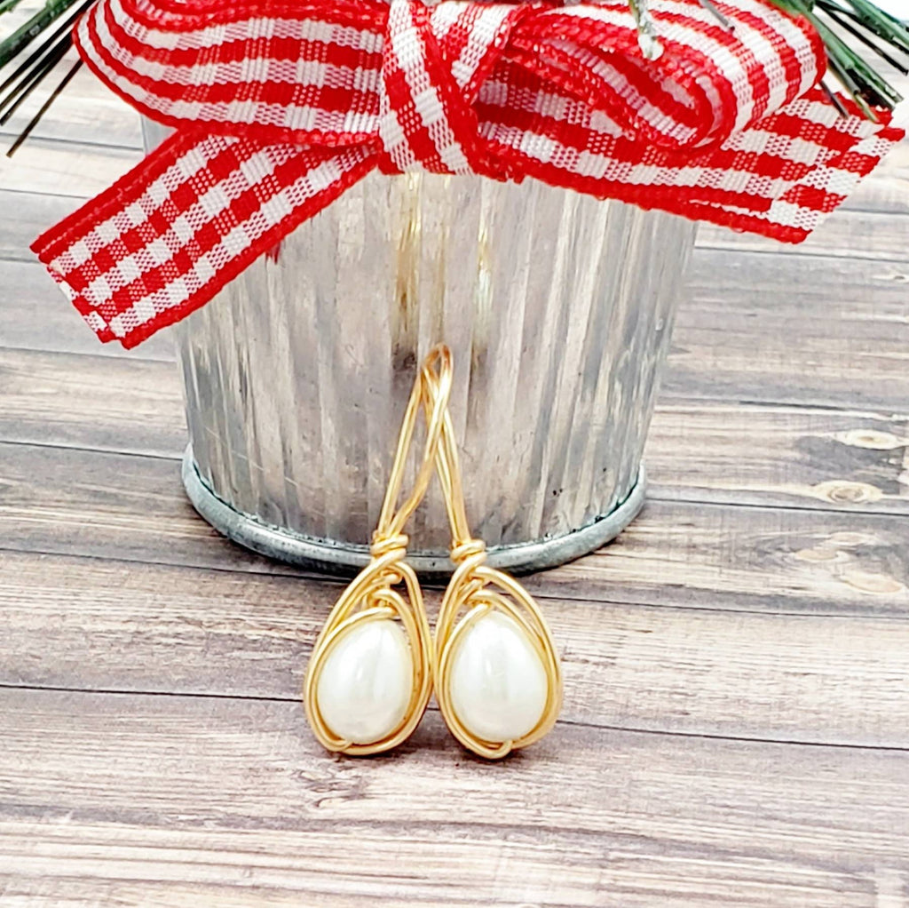 Small Pearl Earrings,Teardrop pearl earrings, Pearl earrings wedding bridesmaid, maid-of-honor gift, mothers days gifted, gifted mom giftful