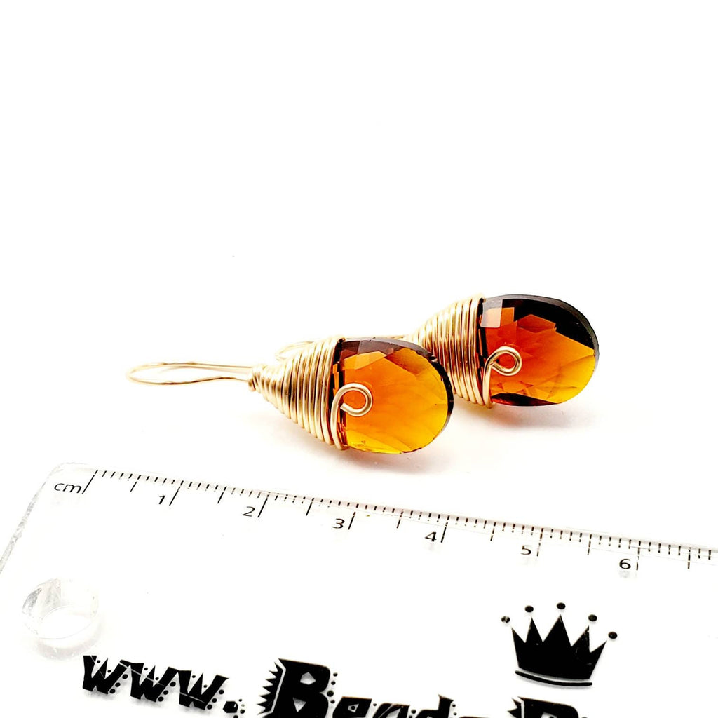 Amber Crystal teardrop earrings, Baltic Honey Amber Earrings, Honey cognac amber earrings, minimaliste earring, earringful, earrings gifted