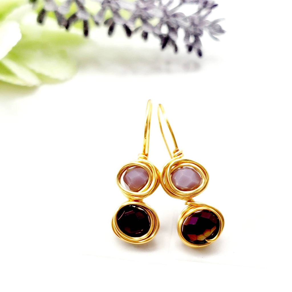 Dainty minimalist earrings, tini earrings, huggie earrings, crystal drops earrings, dropping earring, minimalist earring, maid-of-honor gift