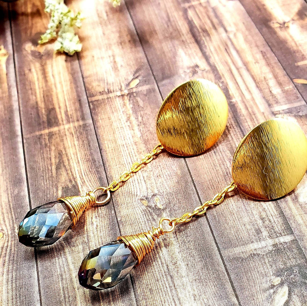 Waterdrop earrings, Earrings-chains Teardrop Earrings, Bridal Crystal Earrings, Bridesmaid earring,Bridal earring, Dainty teardrop earrings