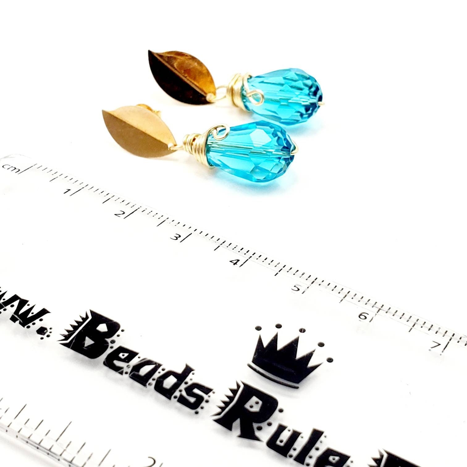 Bridal Crystal drop Earrings, Bridesmaid earring, Something Blue For Bride, Bridal earring, Dainty teardrop earrings, Dangle earrings bride