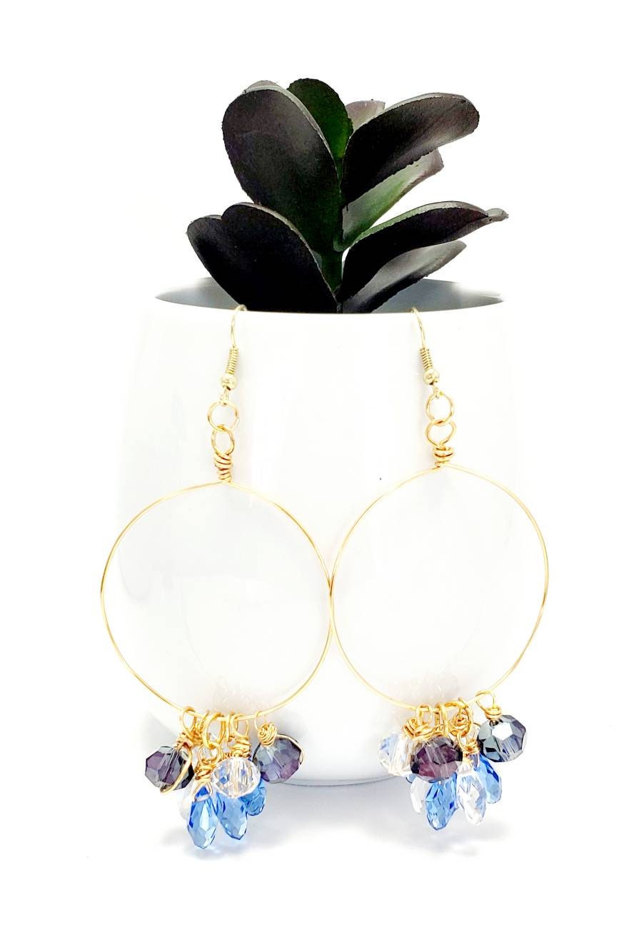 Large Hoop Earrings, Crystal Hoop Earrings, Thin wire hoop, extra large hoop, Thin Hoop Earrings, Big Hoop Earrings, gold hoop earrings