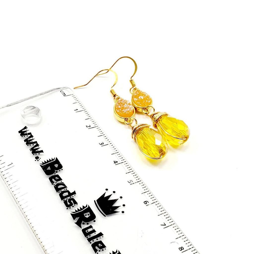 Earrings brides maid, Crystal earrings, Drops earrings, Long drops earrings, Minimalistic drop earrings, Yellow gold earring,Giftful earring
