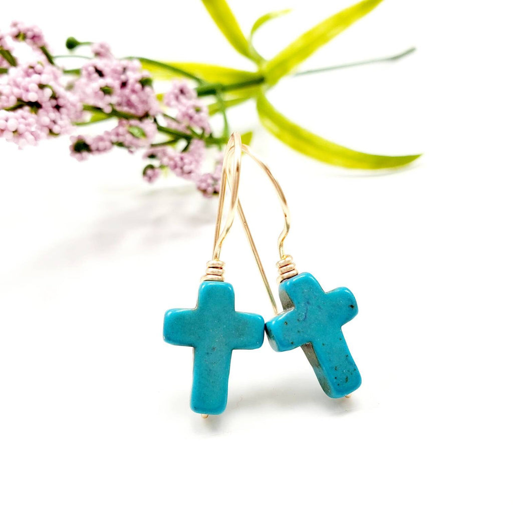 Cross Earrings, Dainty Earrings, Dropping earring, Minimalistic Earrings, Religiously Christian-Giftful, Faithful jewelry, Gifts for-her