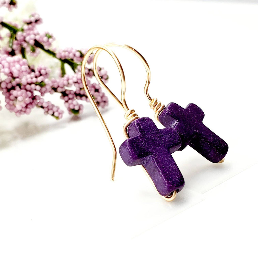 Cross Earrings, Dainty Earrings, Dropping earring, Minimalistic Earrings, Religiously Christian-Giftful, Faithful jewelry, Gifts for-her