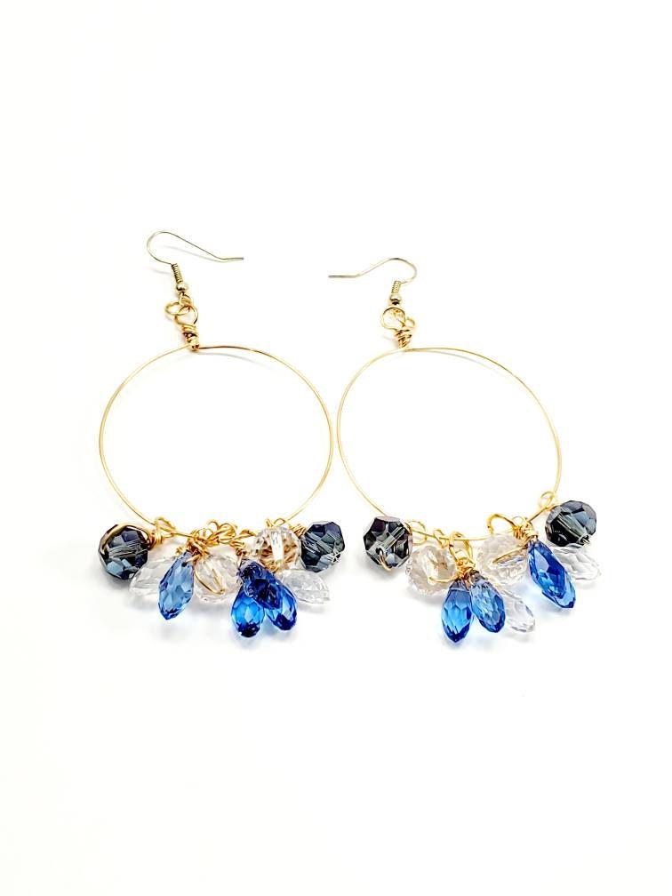 Large Hoop Earrings, Crystal Hoop Earrings, Thin wire hoop, extra large hoop, Thin Hoop Earrings, Big Hoop Earrings, gold hoop earrings