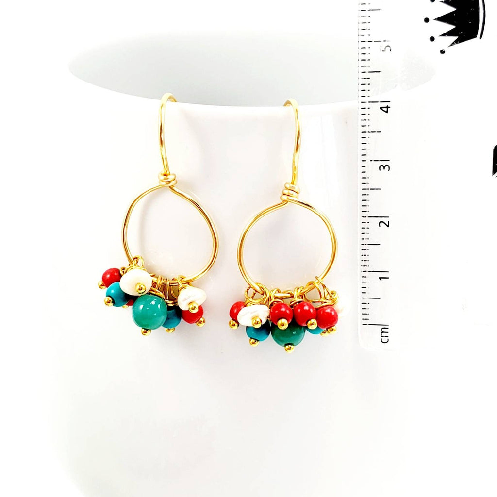 Hoop Earrings With Charm,Dainty Hoop Earrings,Tiny Gold Hoop Earrings,Delicate Gold Earrings,Small Gold Hoop Earrings,Boho Bridal earrings
