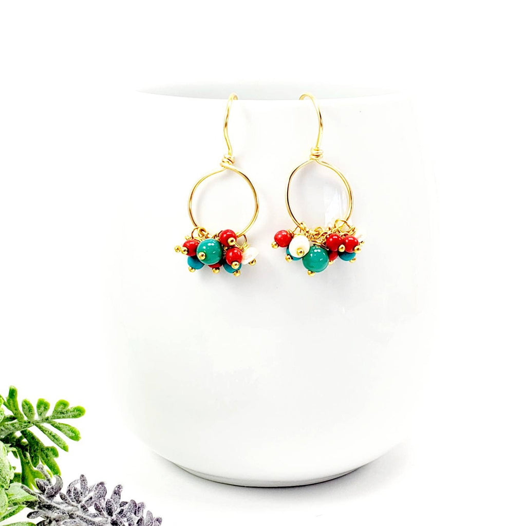 Hoop Earrings With Charm,Dainty Hoop Earrings,Tiny Gold Hoop Earrings,Delicate Gold Earrings,Small Gold Hoop Earrings,Boho Bridal earrings