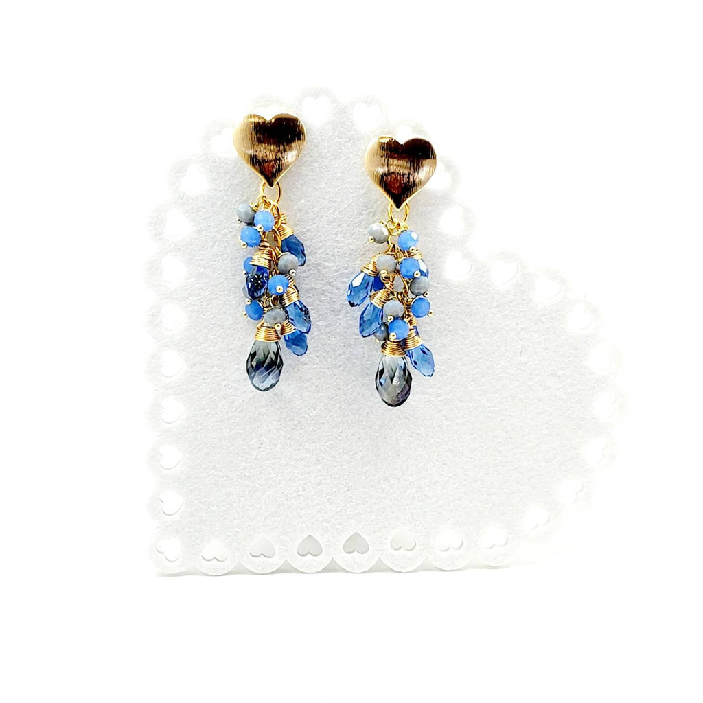 Bridal Crystal Earrings, Bridesmaid earring, Something Blue For Bride, Bridal earring, Dainty teardrop earrings, Dangle earrings bride