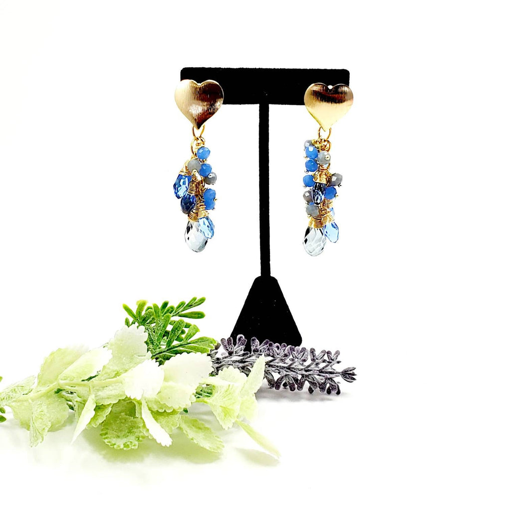 Bridal Crystal Earrings, Bridesmaid earring, Something Blue For Bride, Bridal earring, Dainty teardrop earrings, Dangle earrings bride