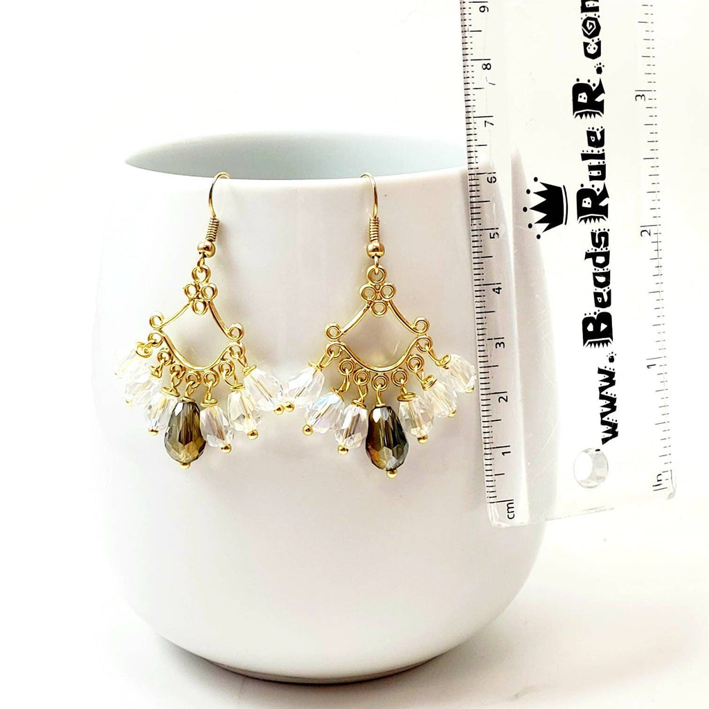 Chandelier Boho Earrings, Crystal Bridal Earrings, Gold Wedding Earrings, Chandelier Bridal Earrings, Dangle Earrings, Crystal Earrings,