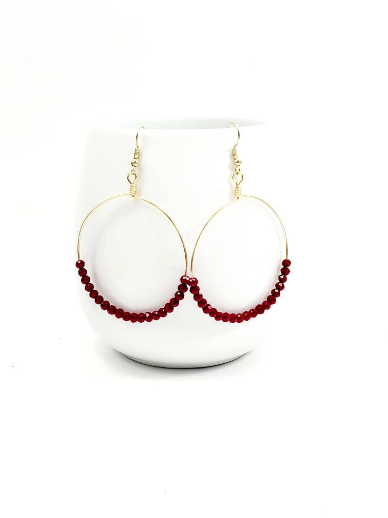 Hoop earrings with charm, Crystal hoop earrings, Big Hoop Earrings, Dainty Hoop earrings, Thin Hoop Earrings, Hypoallergenic hoop earrings