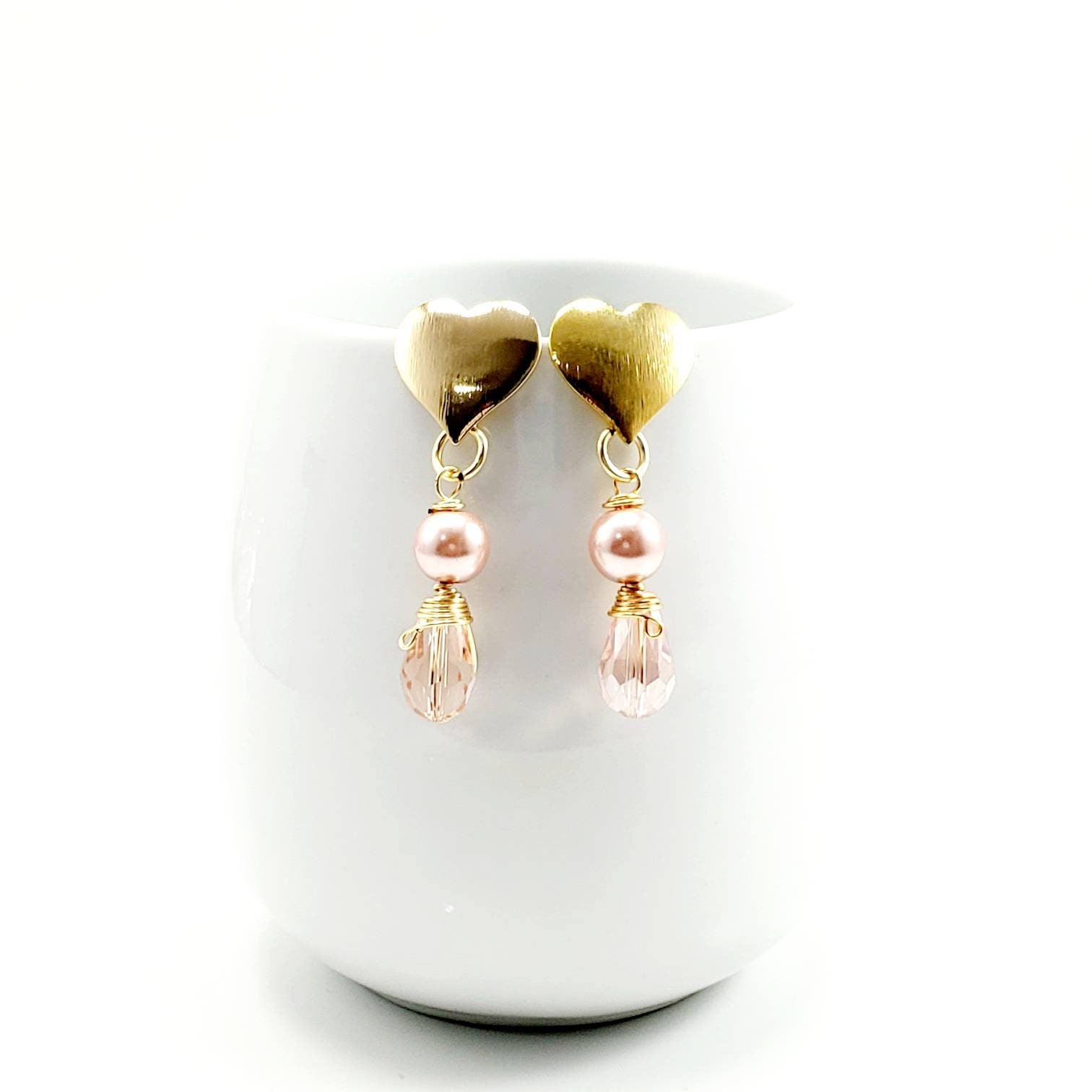 Light pink earrings, Pink pearl earrings, Pearl drop earrings bridal, Pink statement earrings, Pink drop earrings, Pearl wedding earrings