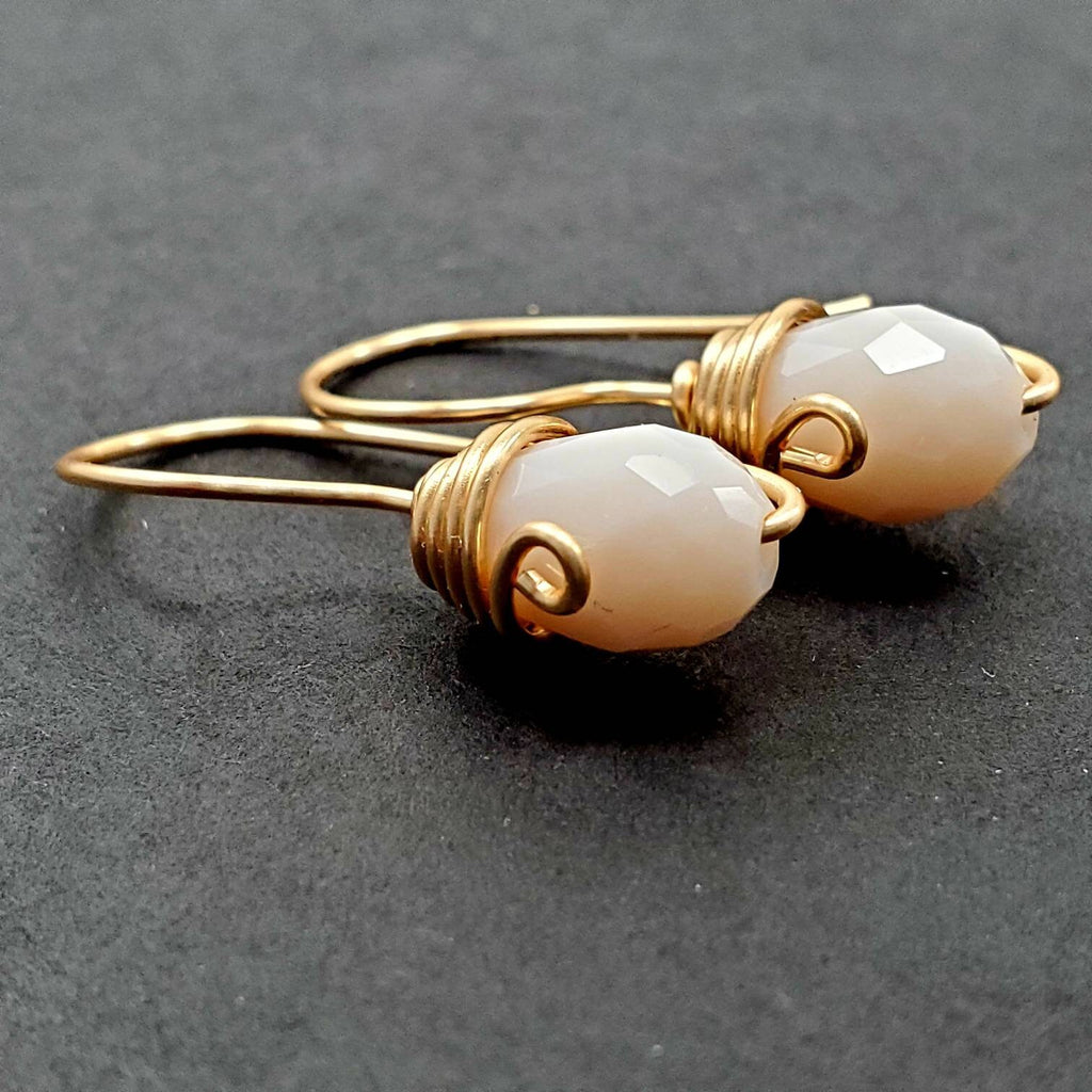 Bridal earrings, Tiny dangle Drop Earrings, Tear drop earrings, Teardrop earrings crystal, Wire Wrapped Dangle Earrings, Bridesmaid earrings