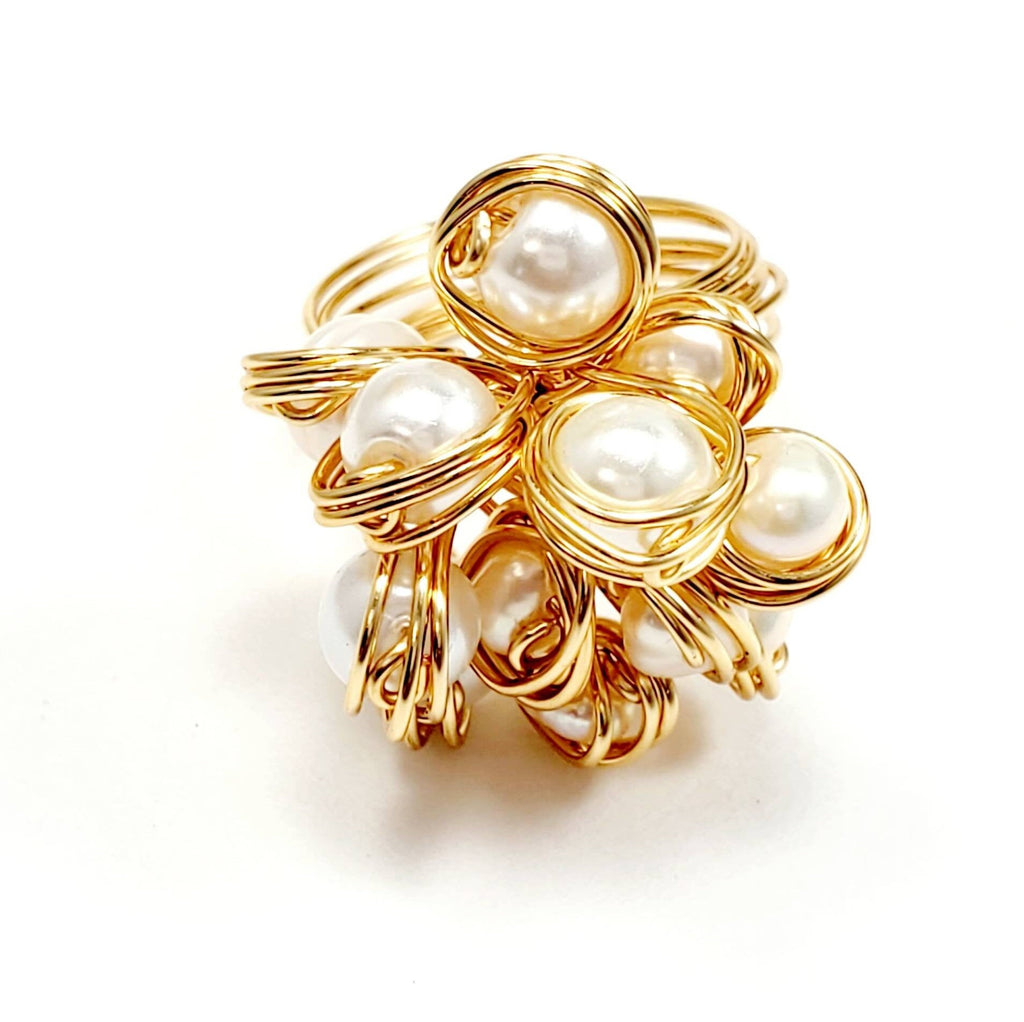 Pearl ring, Freshwater Pearl Ring, pearl ring gifted, Wire Wrapped Pearl Ring,Handmade pearl ring, stackable rings, gifted-rings, lover ring