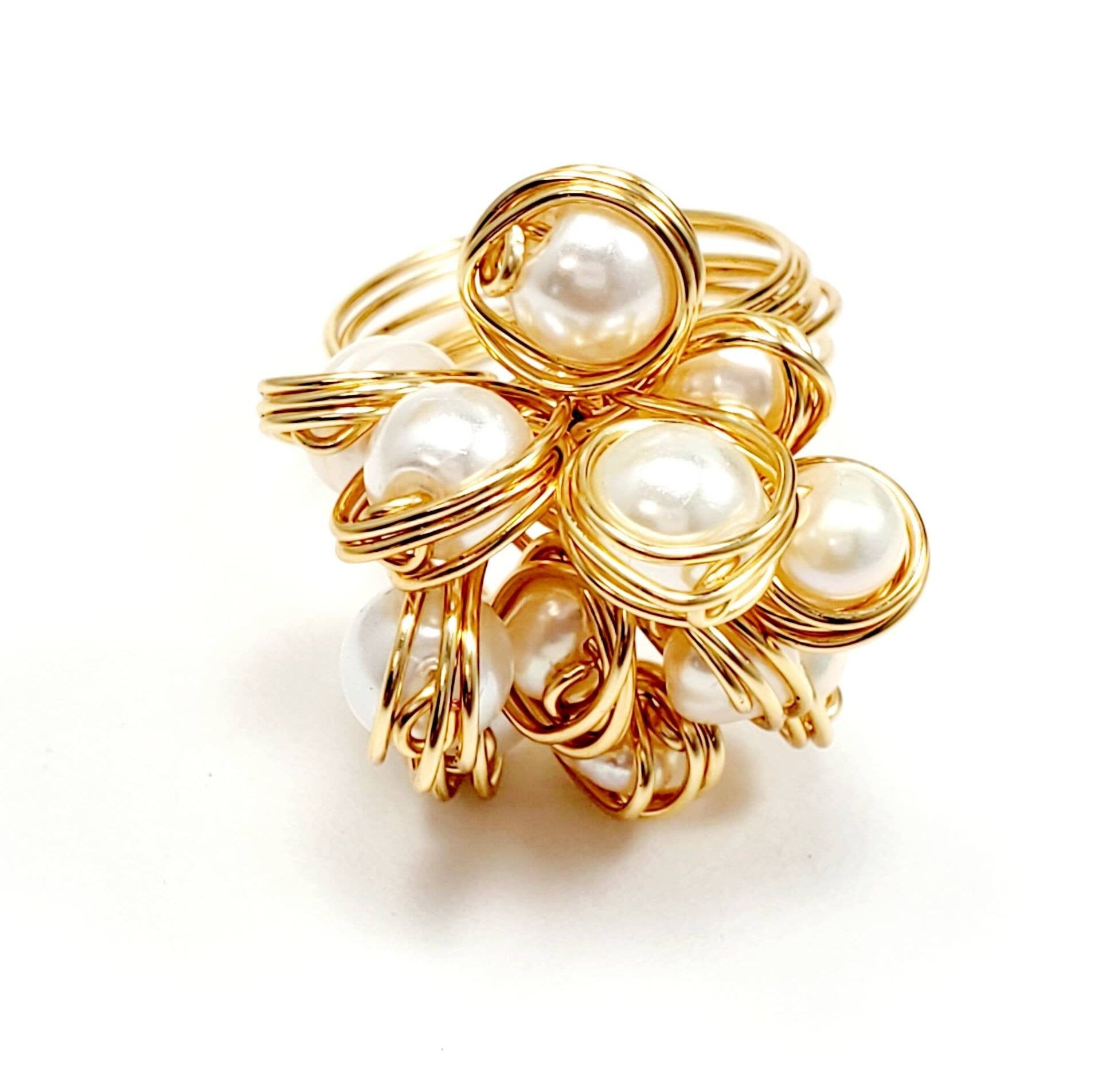 Pearl ring, Freshwater Pearl Ring, pearl ring gifted, Wire Wrapped Pearl Ring,Handmade pearl ring, stackable rings, gifted-rings, lover ring