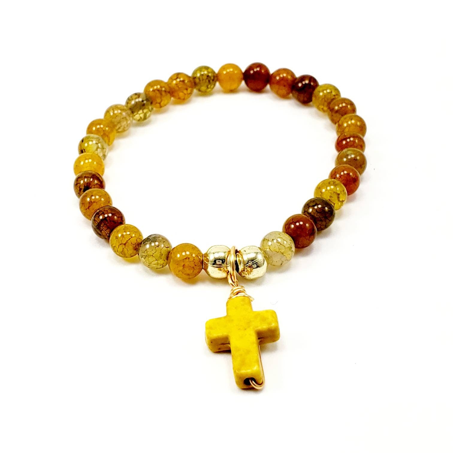 Cross Bead Bracelets, Cross stretch bracelet, stacking bracelets, minimalist bracelete, confirmation gift, catholic bracelet, baptism favors