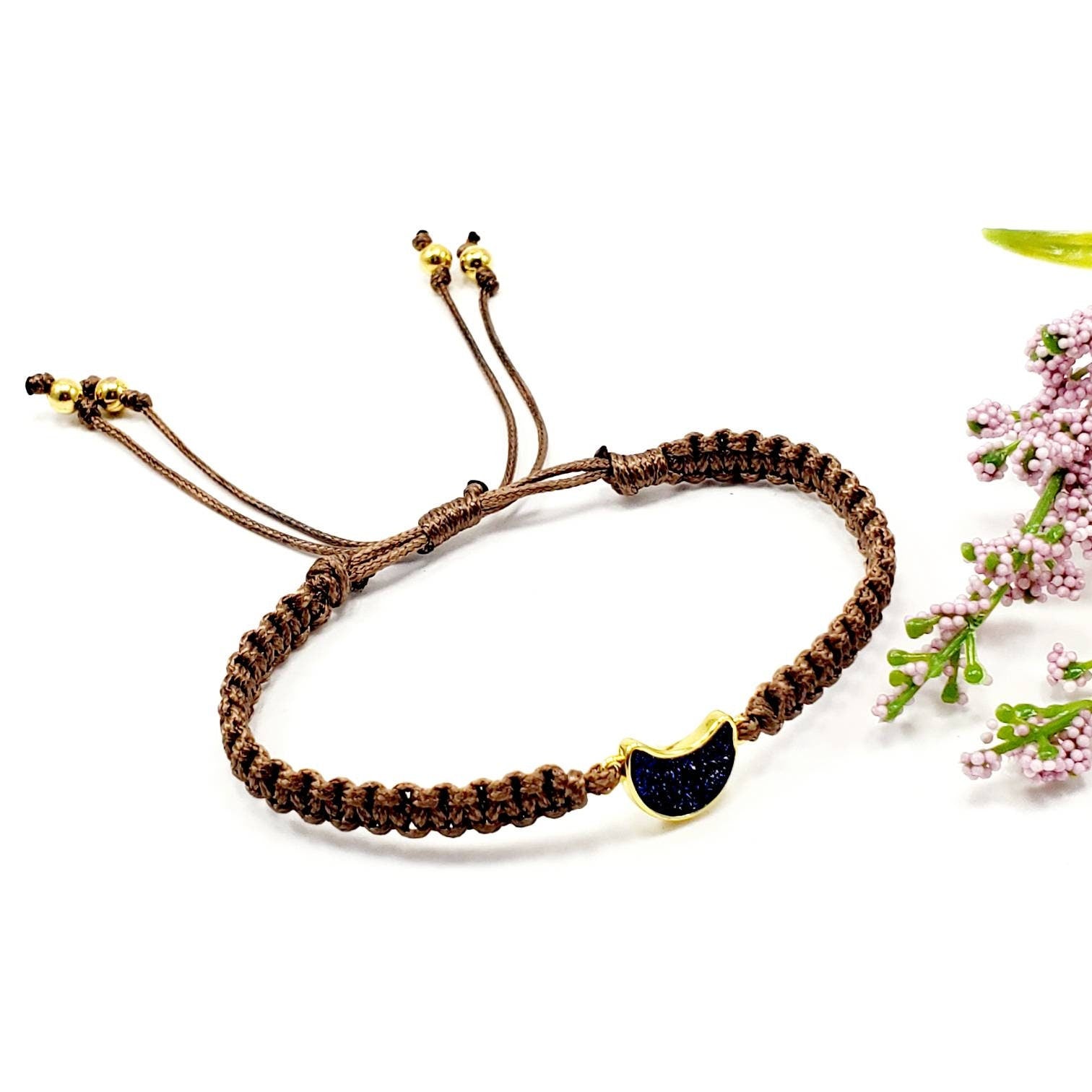 Macrame bracelet, Moon phase bracelet, Macrame bracelet stone, Stackable Bracelets, Knotted Bracelet, Best Friend Bracelet, Bracelet Femme