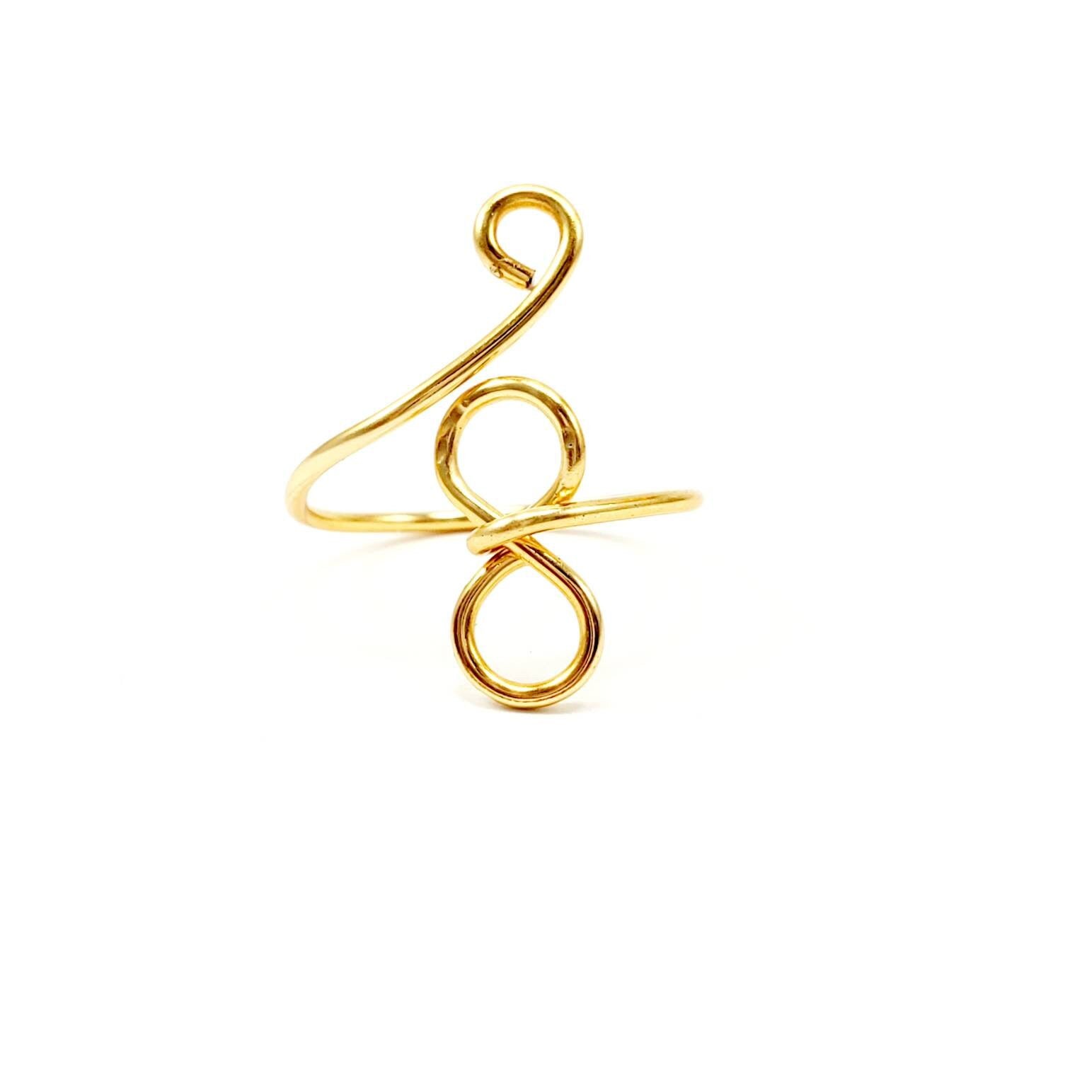 Dainty Infinity Rings, Thin Gold Ring, Ring wired, Wired Wrapped Rings, Infinity Promise Ring, Thin Infinity Ring, Infinity Knot Midi ring,