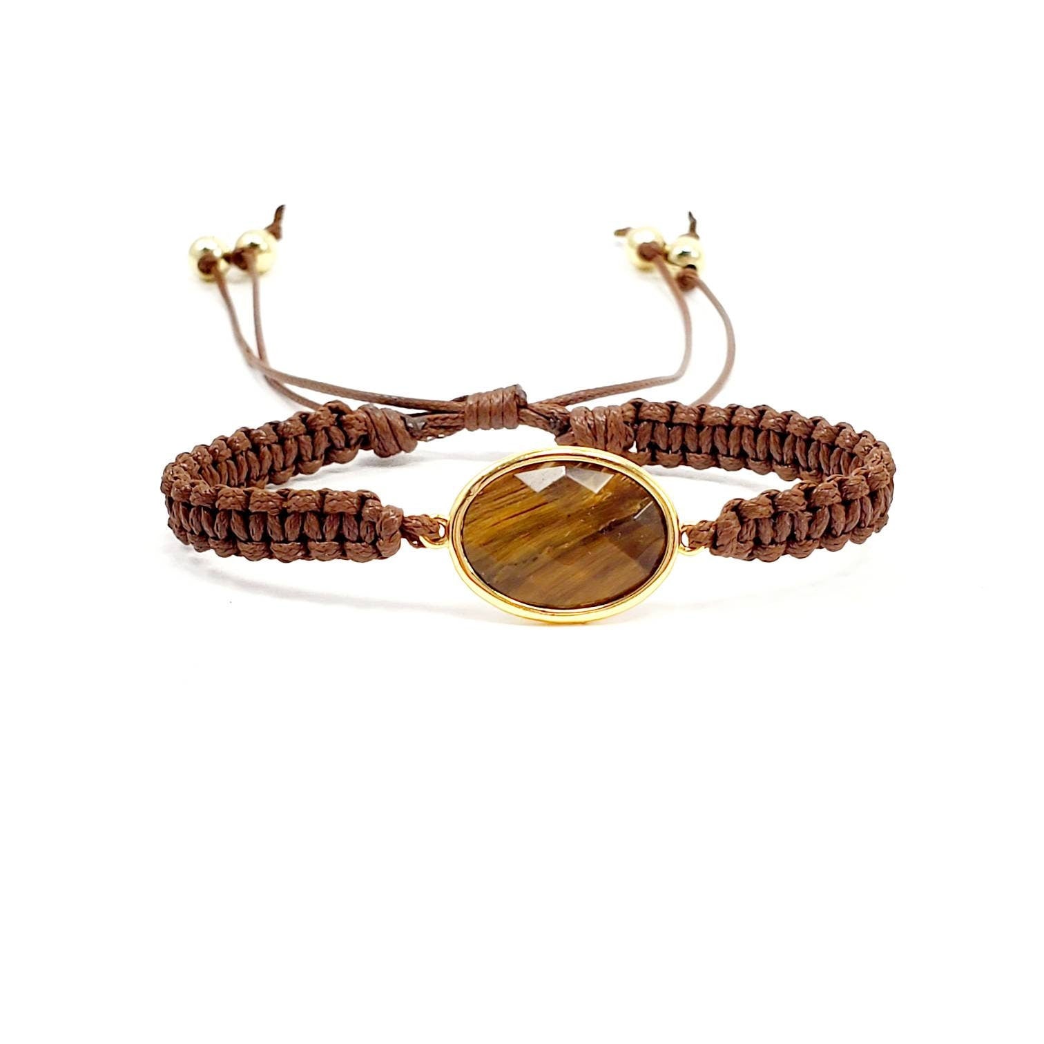 Dainty Tiger Eye Bracelet, Crystal Healing bracelet, Macrame Bracelet, Friendship Bracelet, Gift-Bracelet, Gifted Wife, Gifts for-her Women