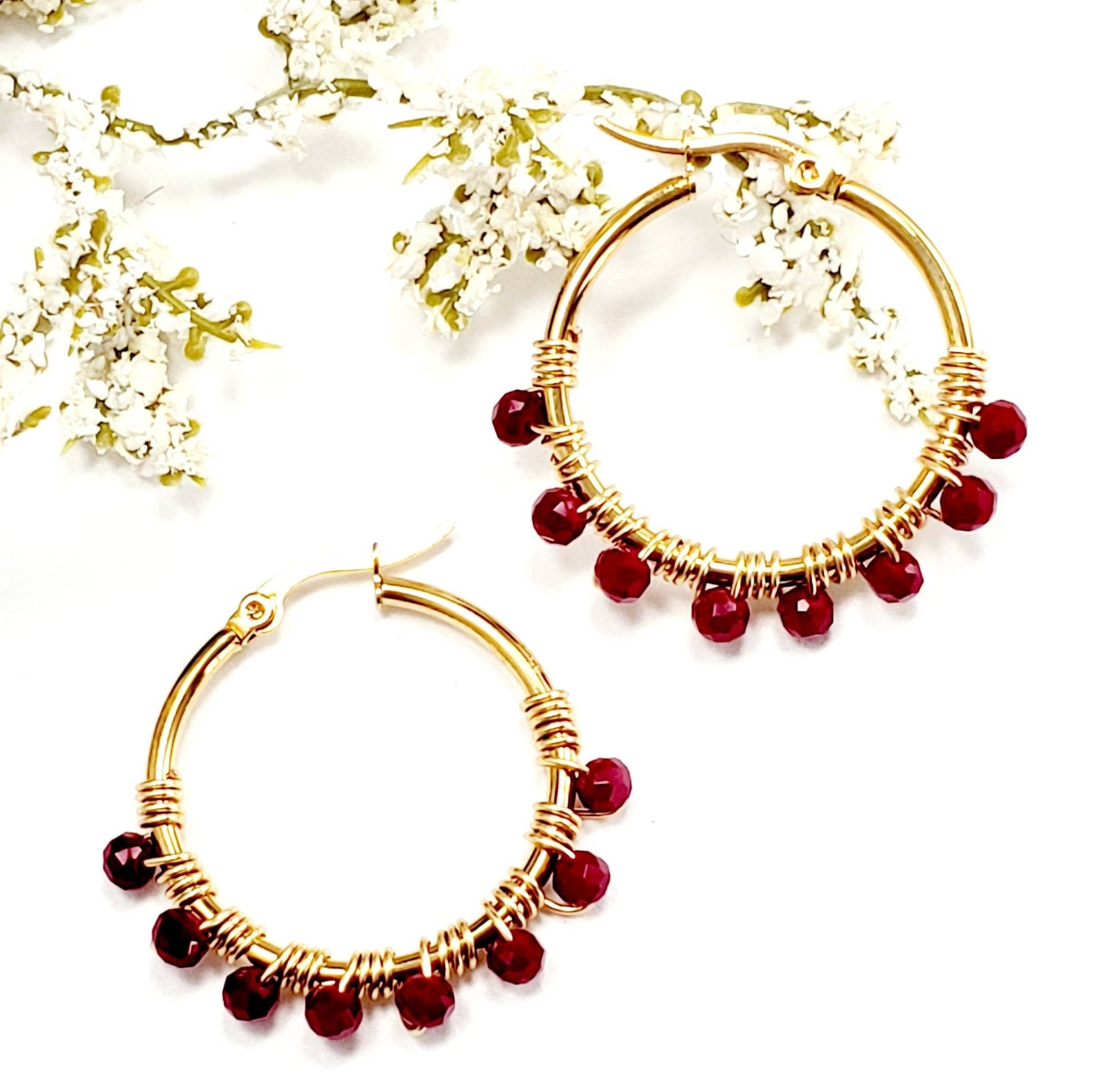 Hoop Crystal Earrings, Thin hoop earrings, Crystal hoop earring, Gold hoop earrings, Dainty hoop earring, mothers days gifted, gift for- her