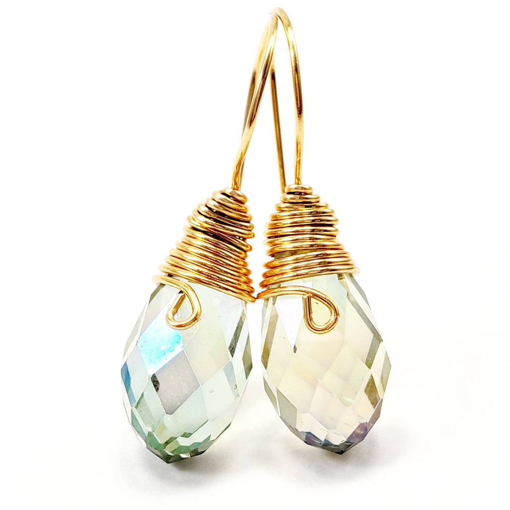 Dainty Tear drop Crystal earrings, Dropping Earrings, Earrings Gold Minimalist, Gold Tiny Earring, Earrings, Earrings Bridesmaid Gifts