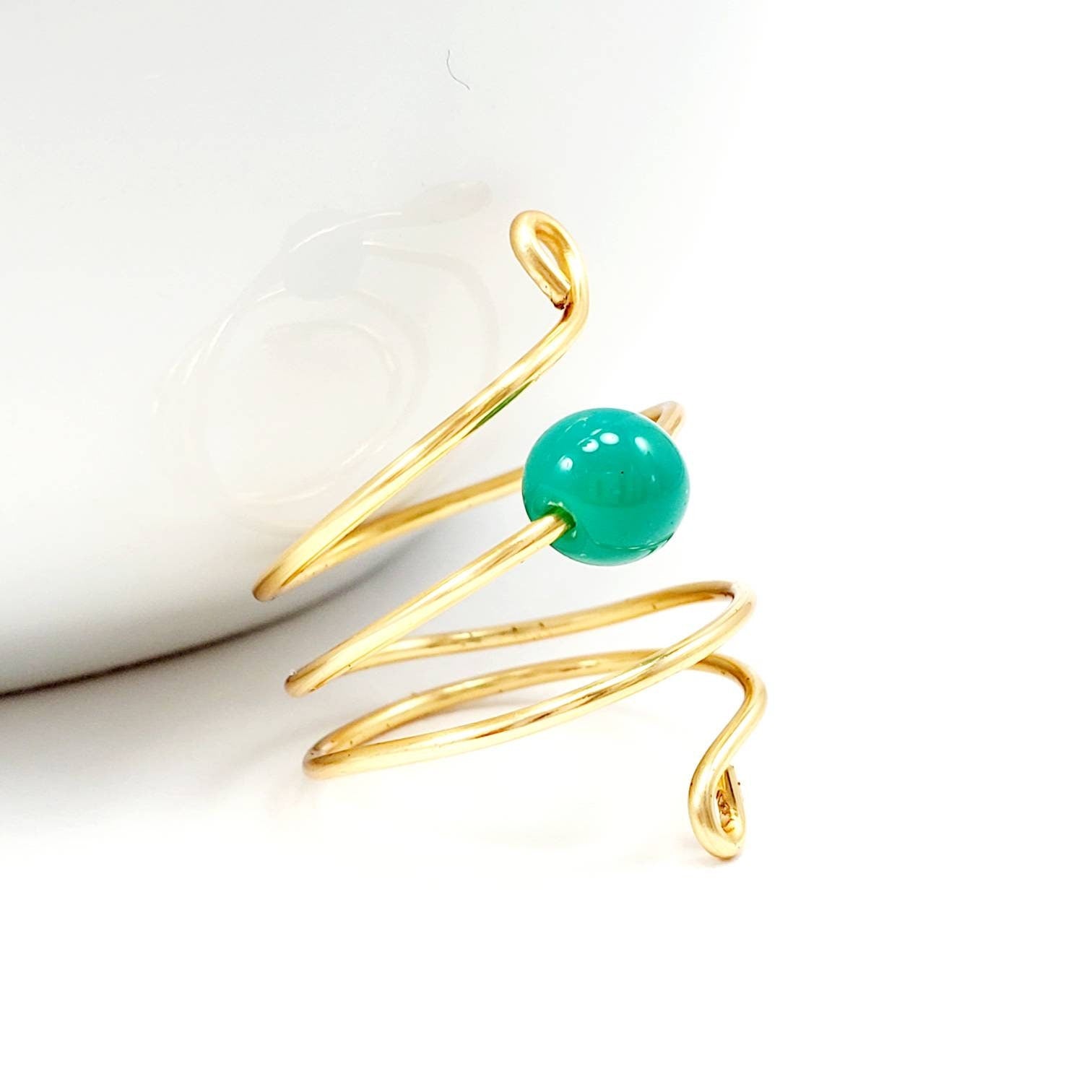 Dainty Spiral Wire Ring, Ring Wired, Wrapped Wire Ring, Triple Band Ring, Adjustable Stacking Ring, Wire Wrapped ring, Stackable ring Her