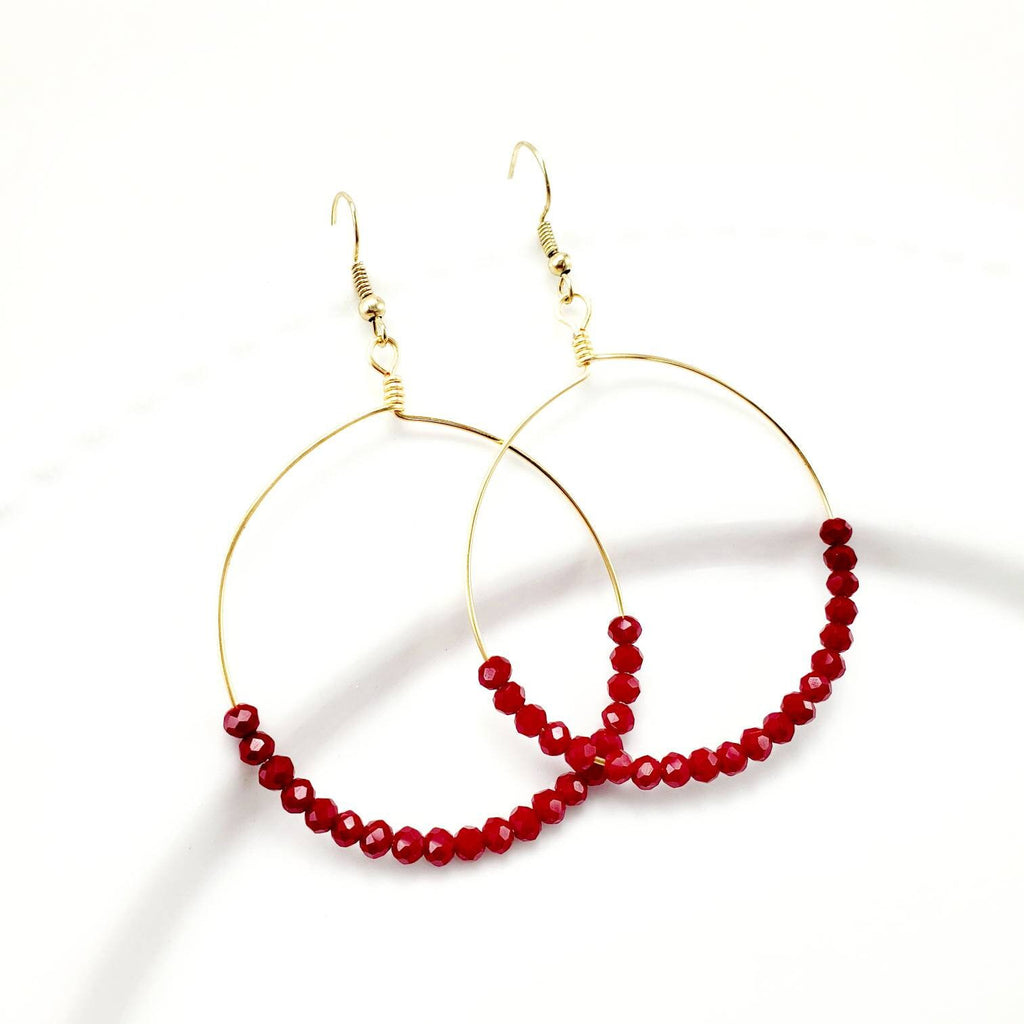 Hoop earrings with charm, Crystal hoop earrings, Big Hoop Earrings, Dainty Hoop earrings, Thin Hoop Earrings, Hypoallergenic hoop earrings