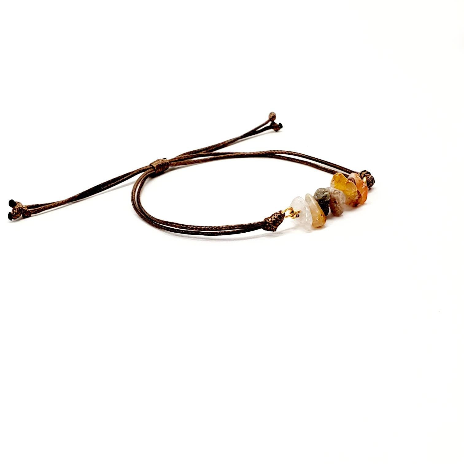 Rutilated Quartz Bracelet, Waterproof bracelet, Bracelet string, Wax bracelet, Crystal Bracelet, Minimalist bracelet, gifts for-her wife