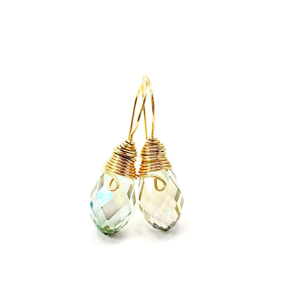 Dainty Tear drop Crystal earrings, Dropping Earrings, Earrings Gold Minimalist, Gold Tiny Earring, Earrings, Earrings Bridesmaid Gifts