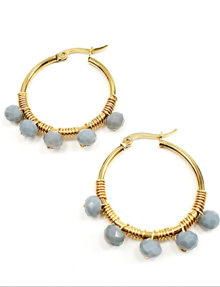 Dainty Hoop Earring, Crystal Earrings Hoops, Gold Hoops earrings, Bridal Earring, Earrings Bridesmaid Gifts, Gifts For-Her, For Mom Gifted