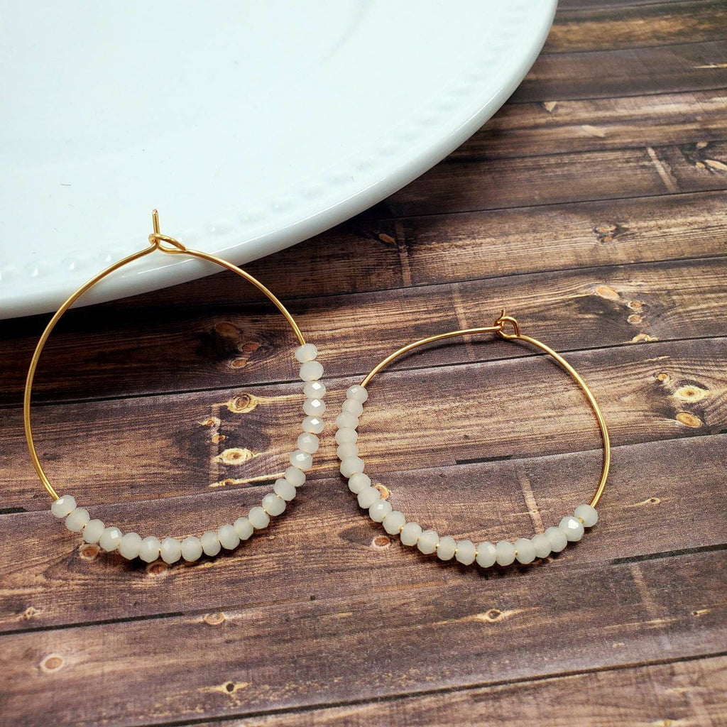 White hoop earrings, Thin gold hoop earrings, Gold Filled Hoop Earrings, Light Weight Earrings, Big hoop earrings, christmas gift for mom