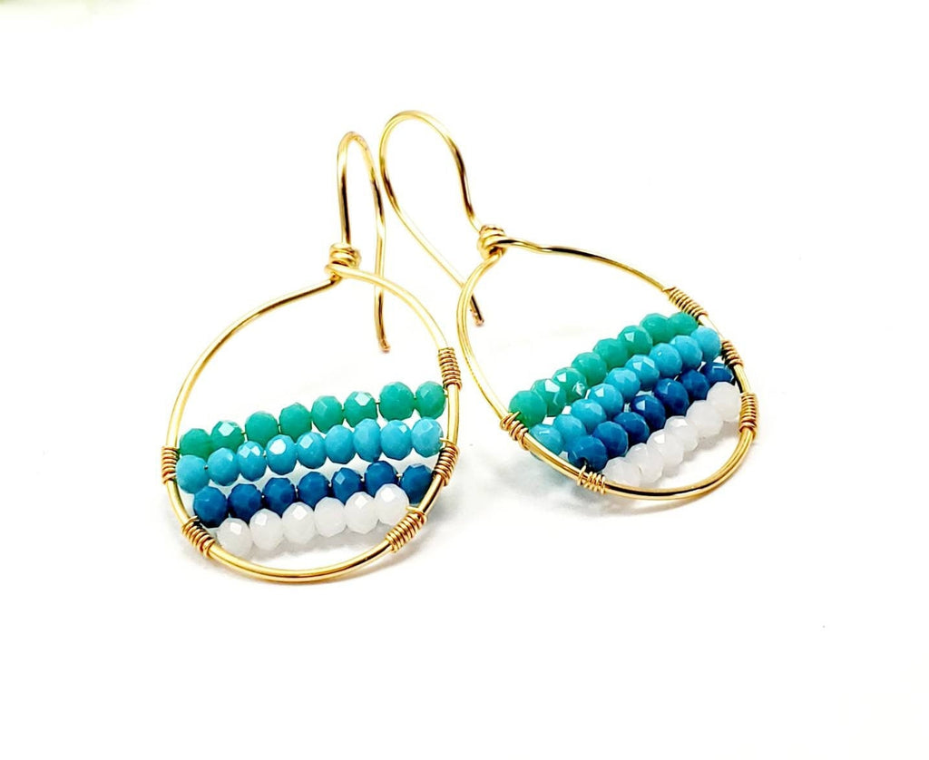 Rainbow hoop earrings, Unique hoop earrings, thin hoop earrings, gold filled hoop earrings, Hypoallergenic earrings hoops, Unusual earrings