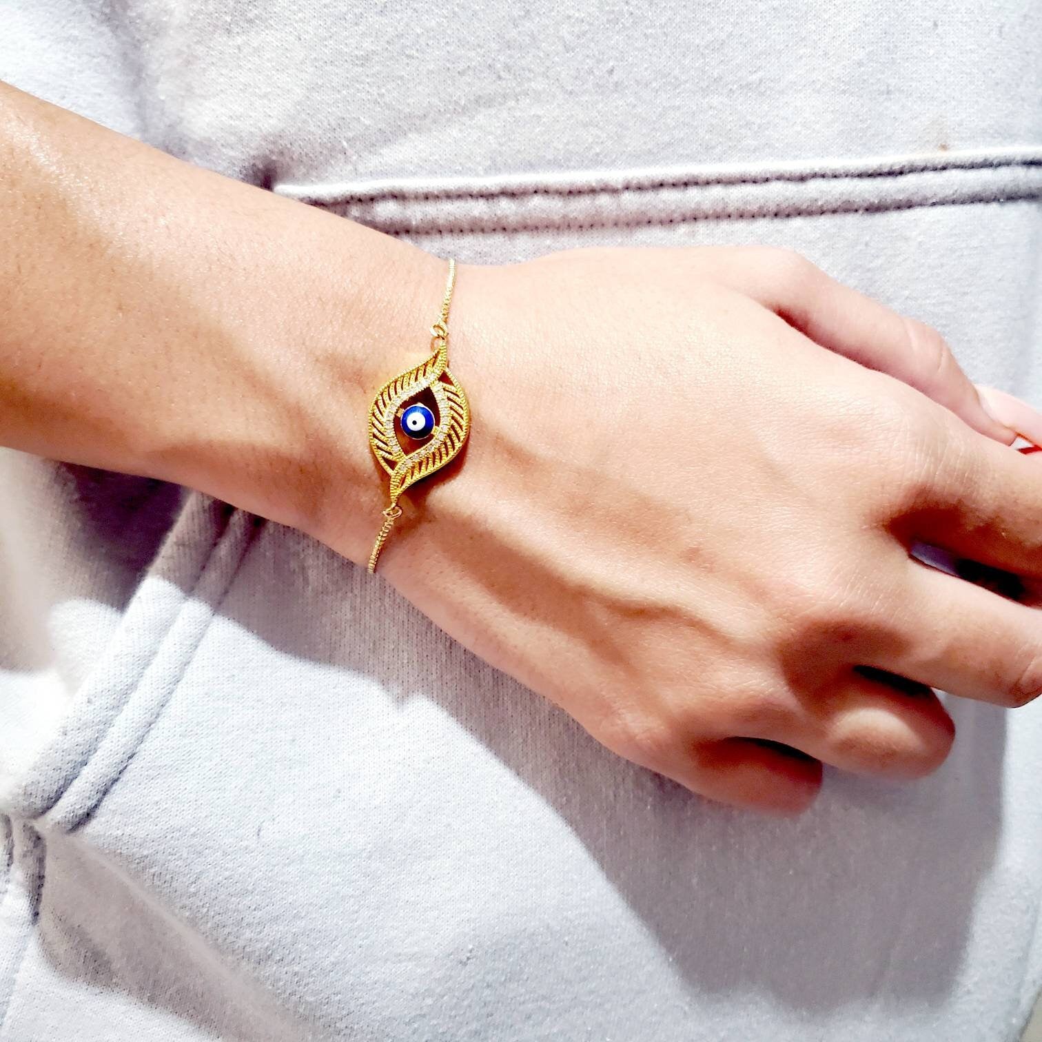 Evil Eye Bracelet, Evil Eye Jewelry Women, Mal De Ojo Bracelet, Friendship Protection Bracelet, kabbalah bracelet, adjustable bracelet
